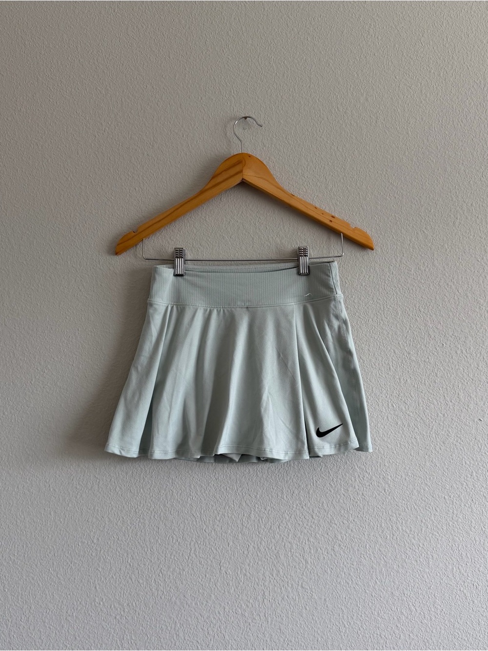 Nike Mint Green Pleated Athletic Skort with Black Swoosh